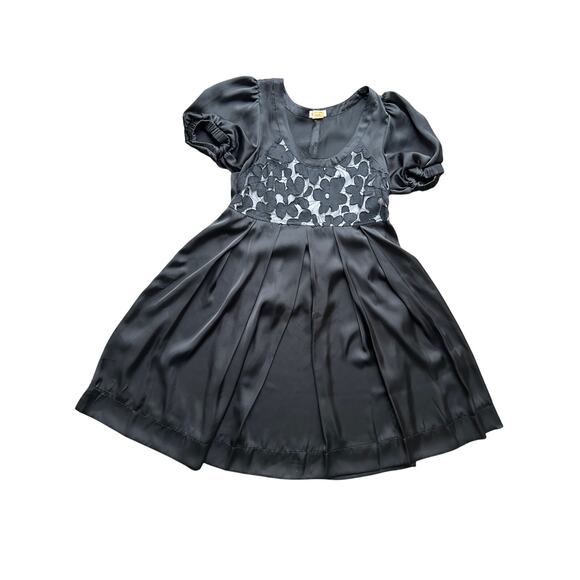 Lucca Black Puff Sleeve Babydoll Dress Size Small - Picture 1 of 8